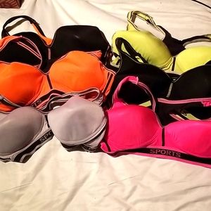 Bundle of 6 racerback sports bras 38C